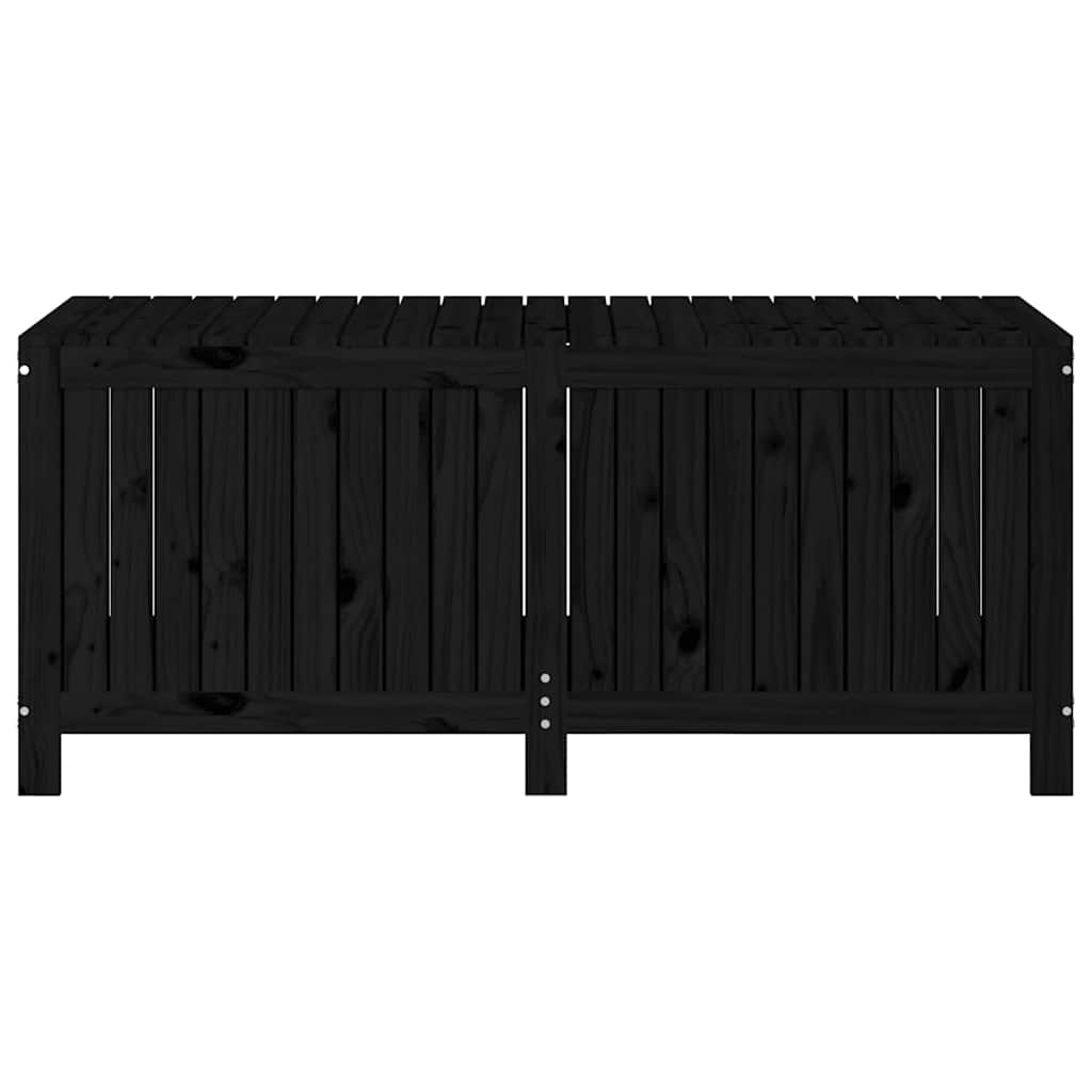 Contenitore da Giardino Nero 147x68x64cm Legno Massello di Pino