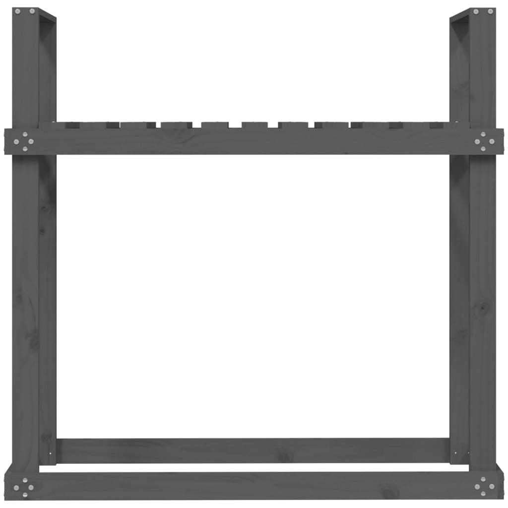 Portalegna Grigio 110x35x108,5 cm in Legno Massello di Pino