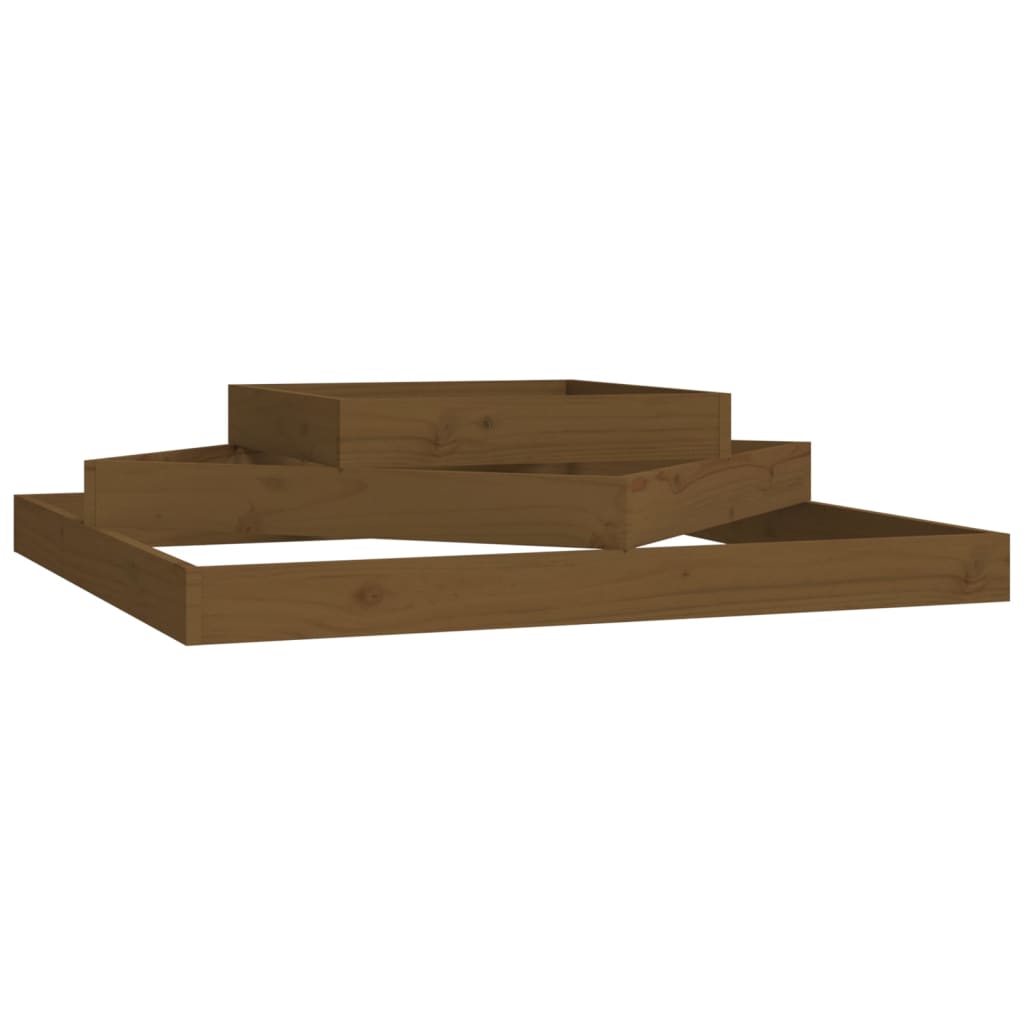 Fioriera Marrone Ambra 112x112x27 cm in Legno Massello di Pino