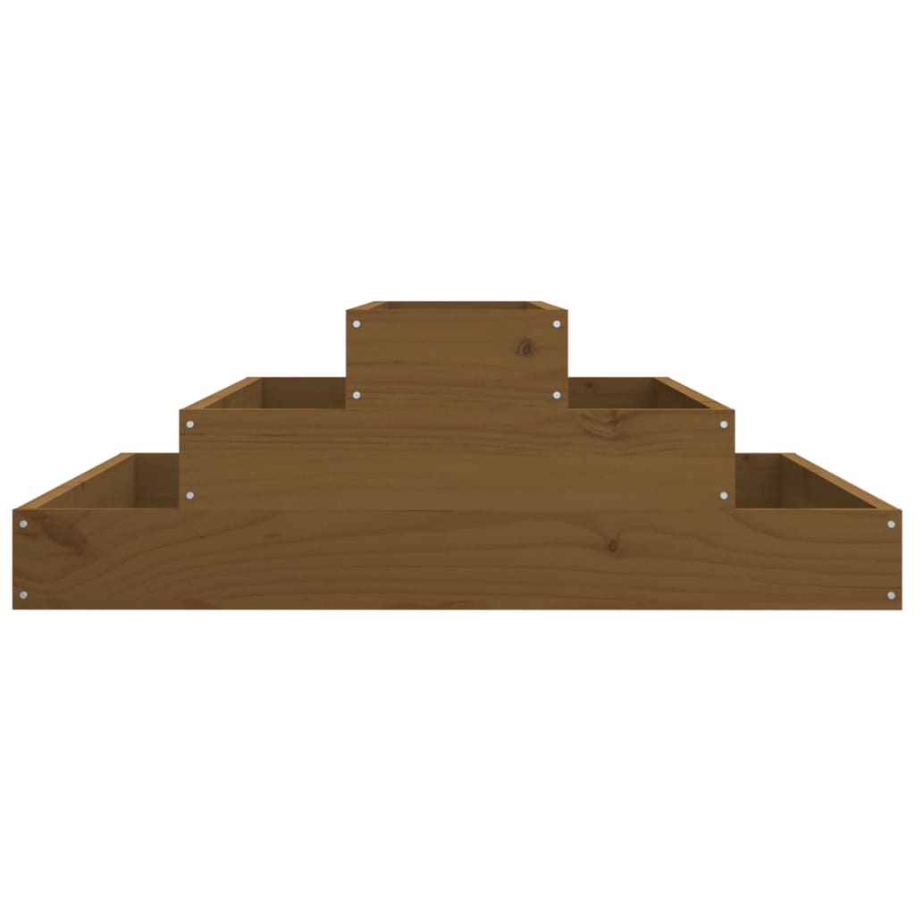 Fioriera Marrone Ambra 80x80x27 cm in Legno Massello di Pino