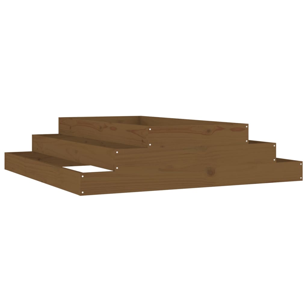 Fioriera Marrone Ambra 110x110x27 cm in Legno Massello di Pino