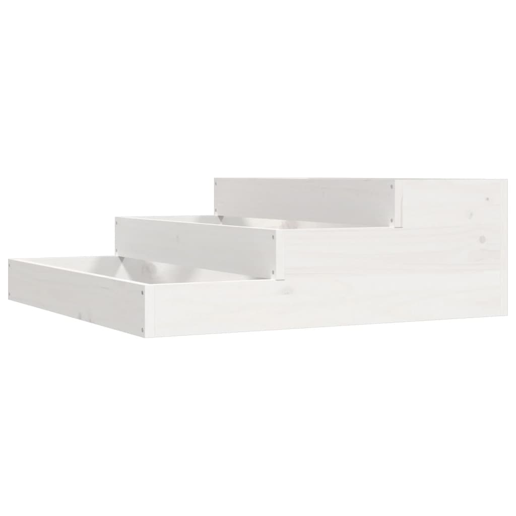 Fioriera Bianca 78x78x27 cm in Legno Massello di Pino