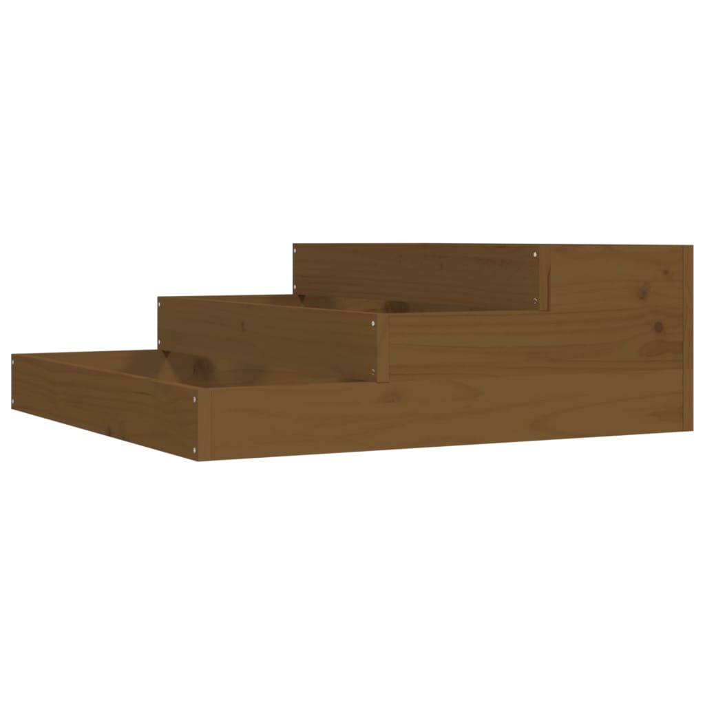 Fioriera Marrone Ambra 78x78x27 cm in Legno Massello di Pino