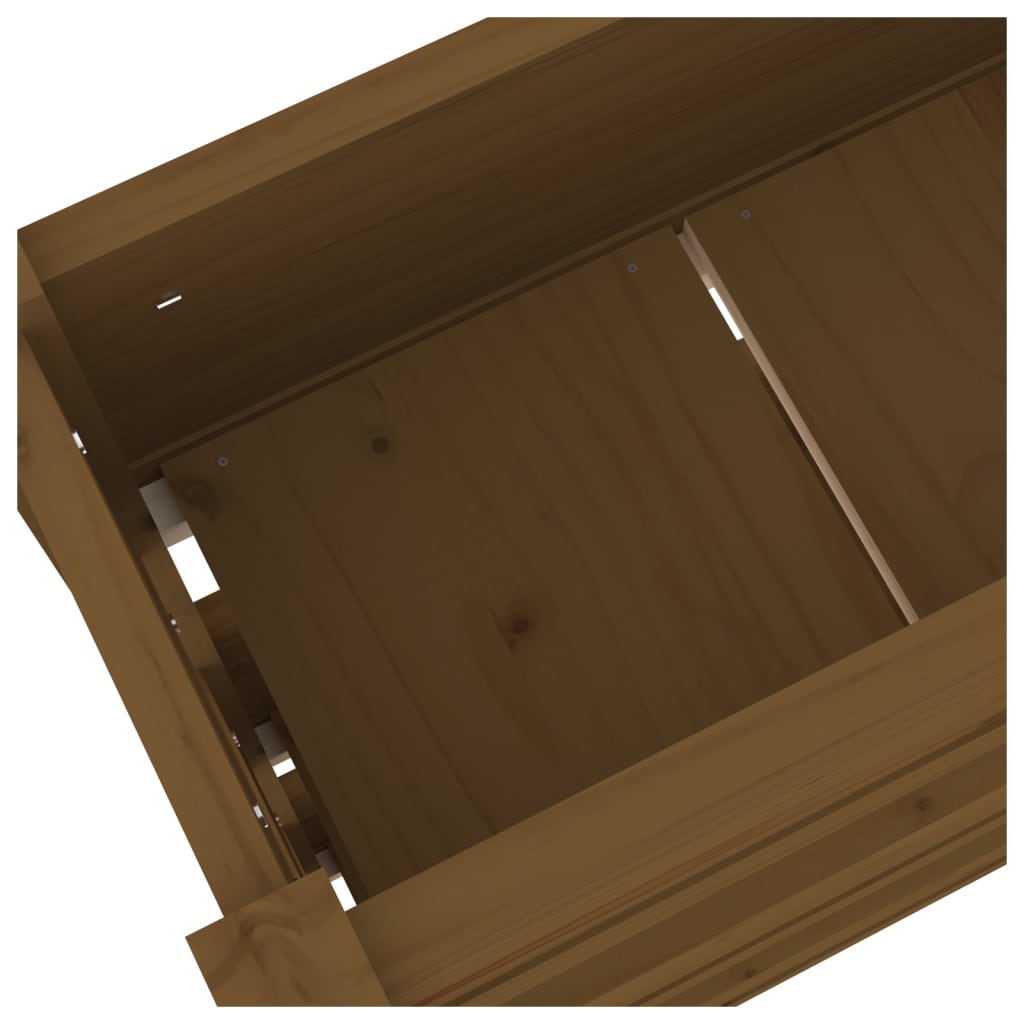 Fioriera Marrone Ambra 112x25x104,5cm in Legno Massello di Pino