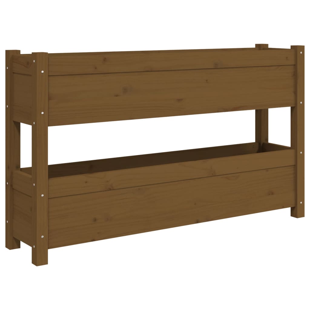 Fioriera Marrone Ambra 112x25x66 cm in Legno Massello di Pino