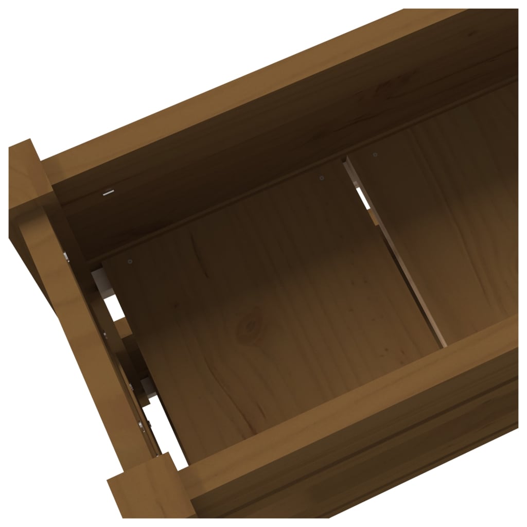 Fioriera Marrone Ambra 112x25x66 cm in Legno Massello di Pino