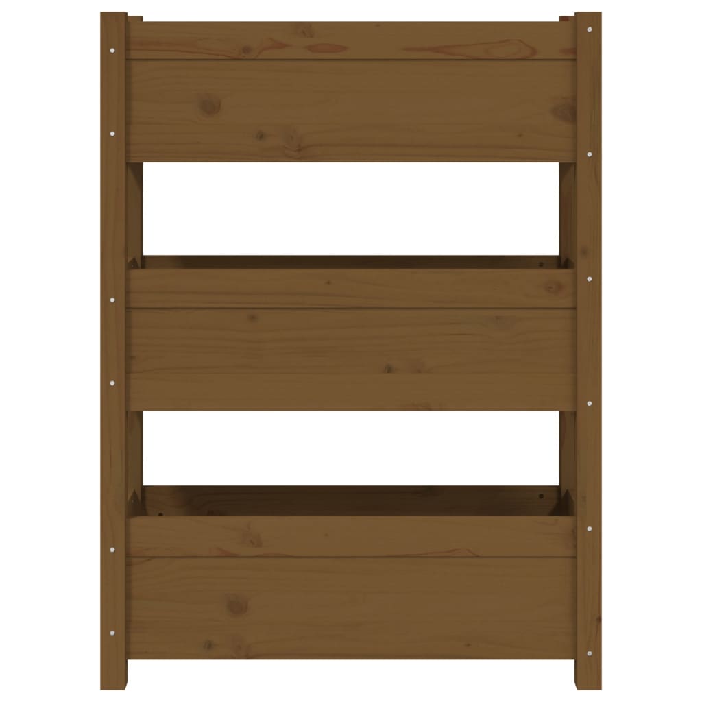 Fioriera Marrone Ambra 77x25x104,5 cm in Legno Massello di Pino