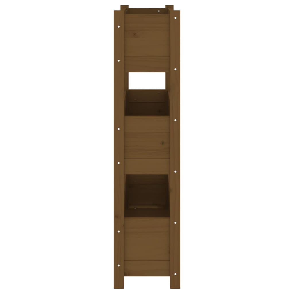 Fioriera Marrone Ambra 77x25x104,5 cm in Legno Massello di Pino