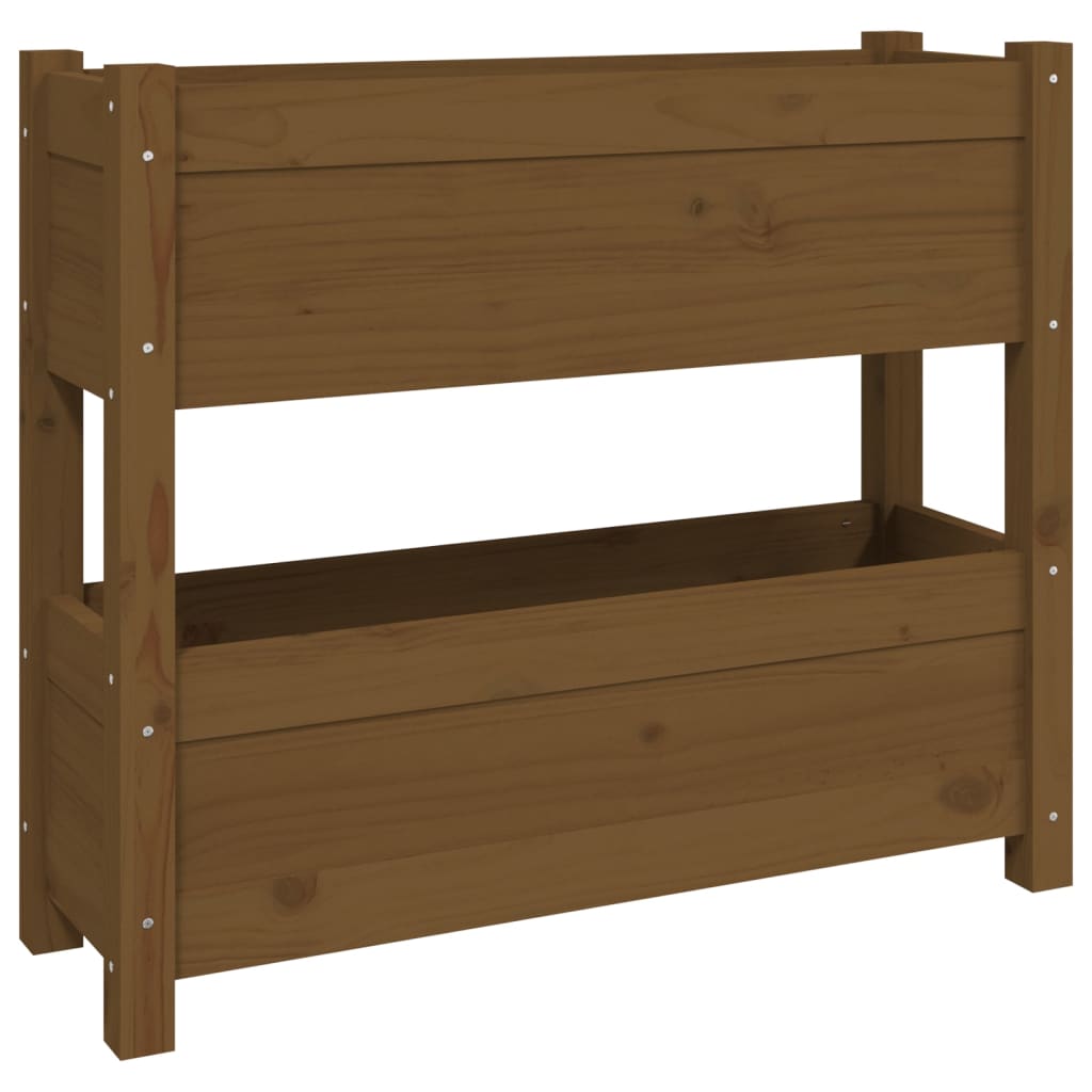 Fioriera Marrone Ambra 77x25x66 cm in Legno Massello di Pino