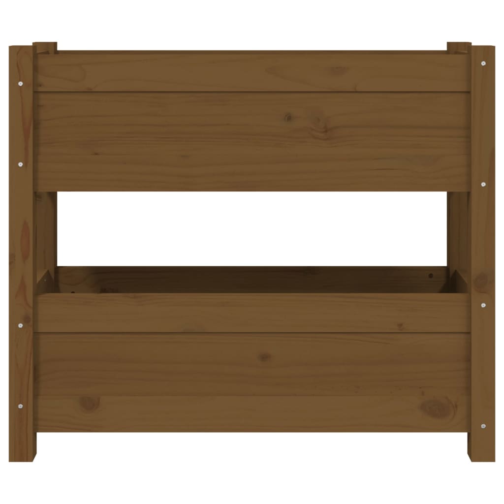 Fioriera Marrone Ambra 77x25x66 cm in Legno Massello di Pino