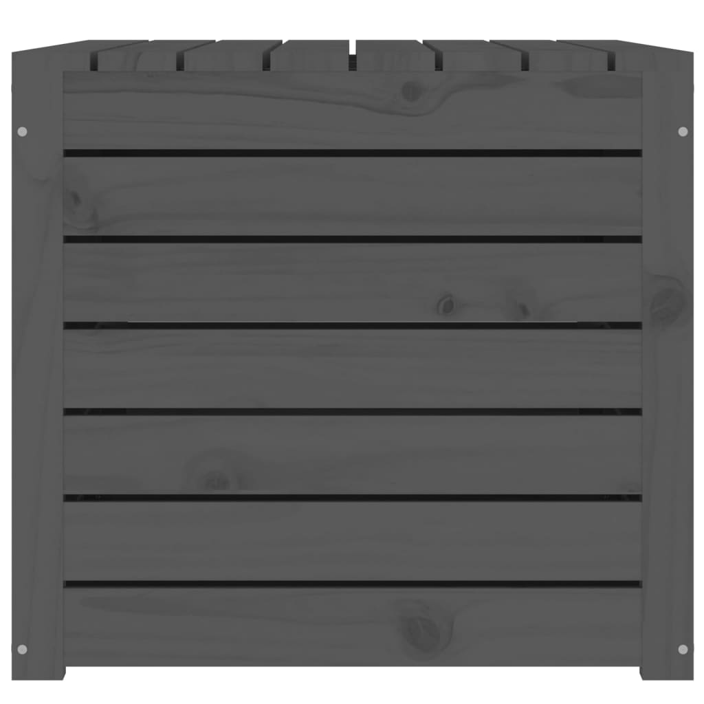 Contenitore Giardino Grigio 101x50,5x46,5cm Legno Massello Pino
