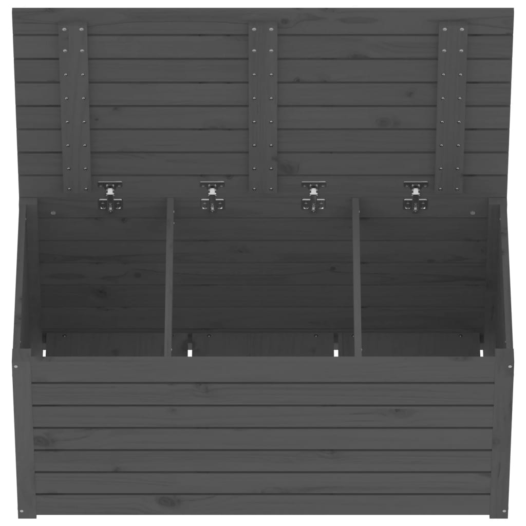 Contenitore Giardino Grigio 101x50,5x46,5cm Legno Massello Pino