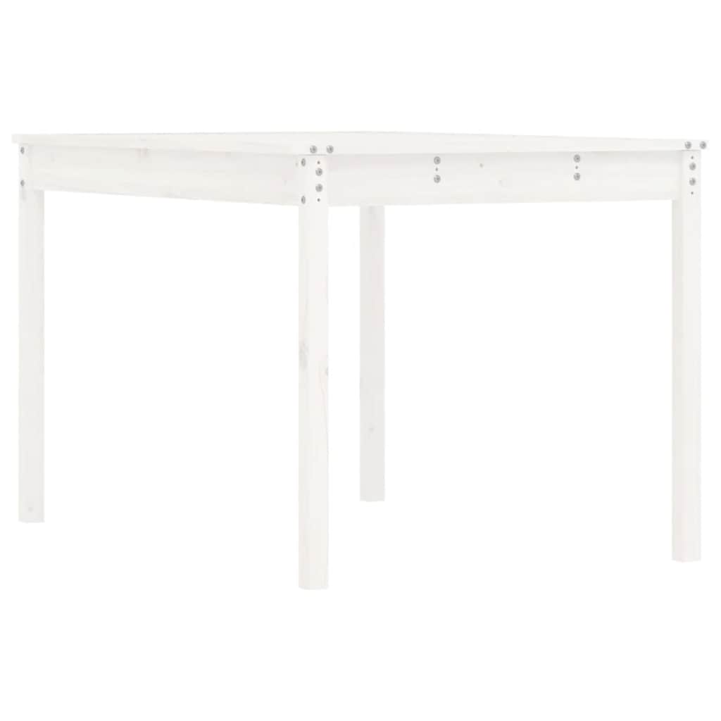 Tavolo da Giardino Bianco 121x82,5x76 cm Legno Massello di Pino