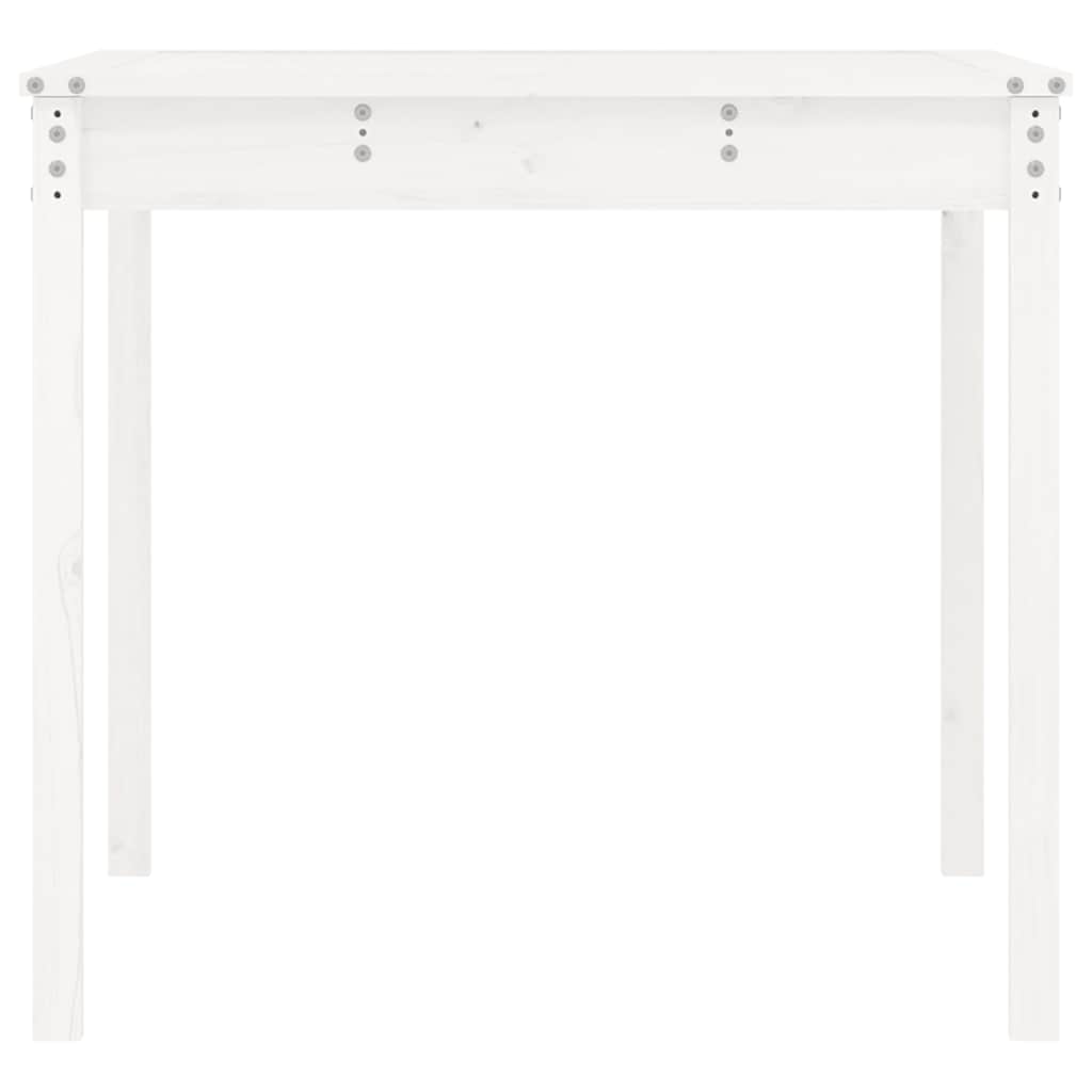Tavolo da Giardino Bianco 121x82,5x76 cm Legno Massello di Pino