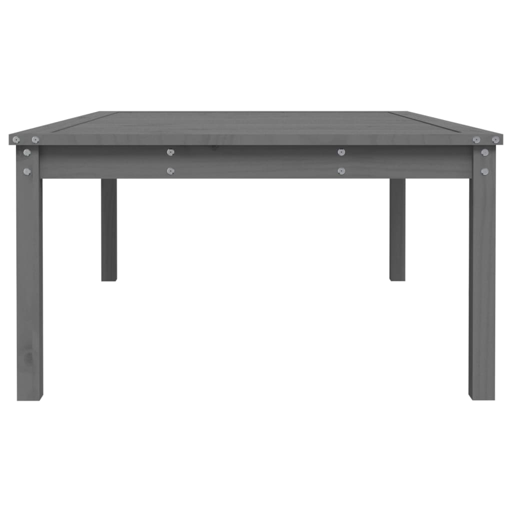 Tavolo da Giardino Grigio 121x82,5x45 cm Legno Massello di Pino