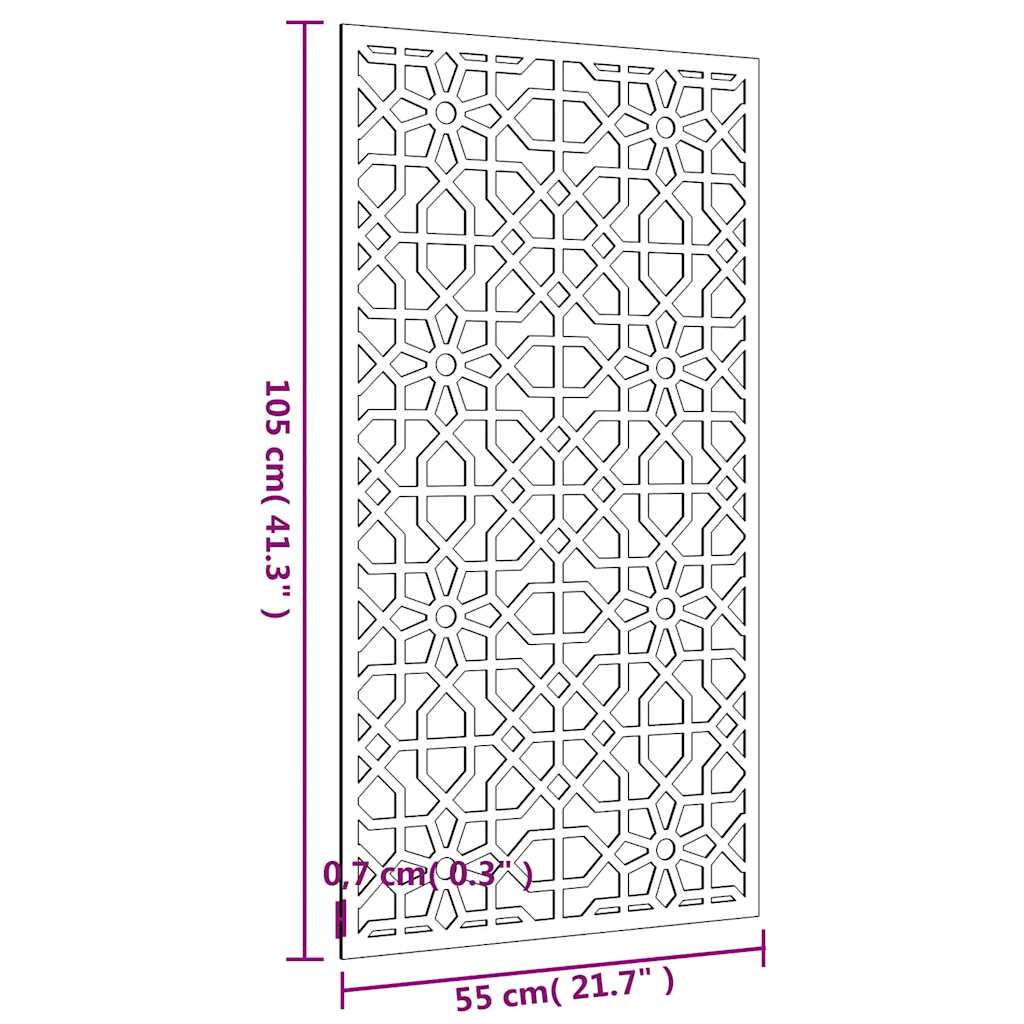 Decorazione Muro da Giardino 105x55 cm Moresco Acciaio Corten