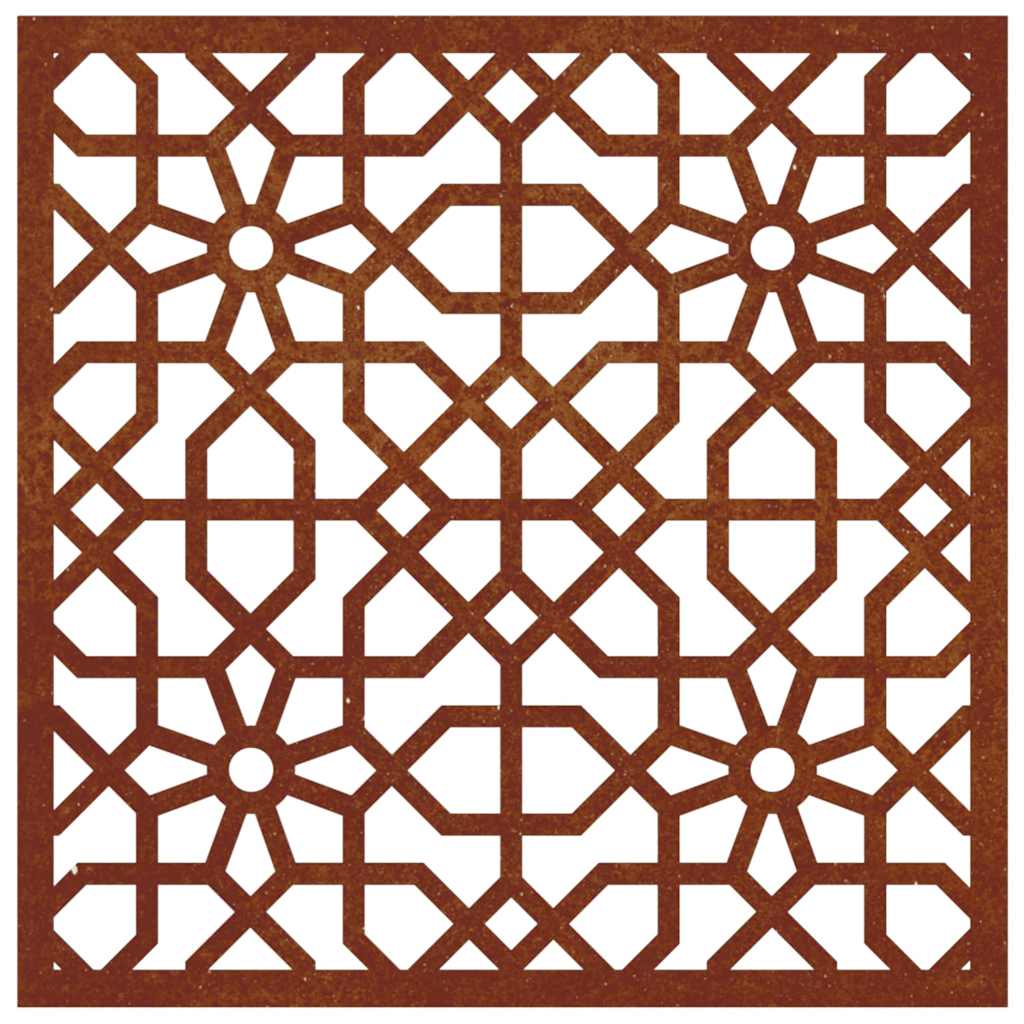Decorazione Muro da Giardino 55x55 cm Moresco Acciaio Corten
