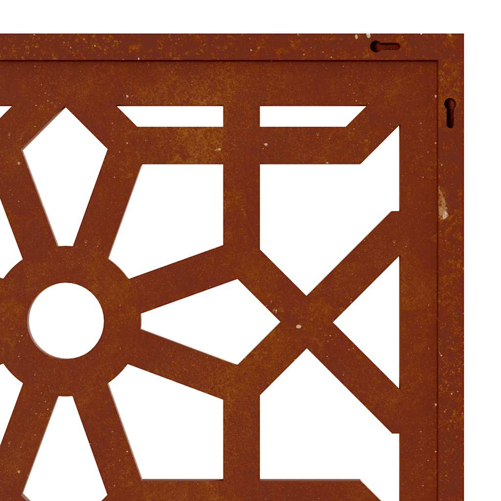 Decorazione Muro da Giardino 55x55 cm Moresco Acciaio Corten