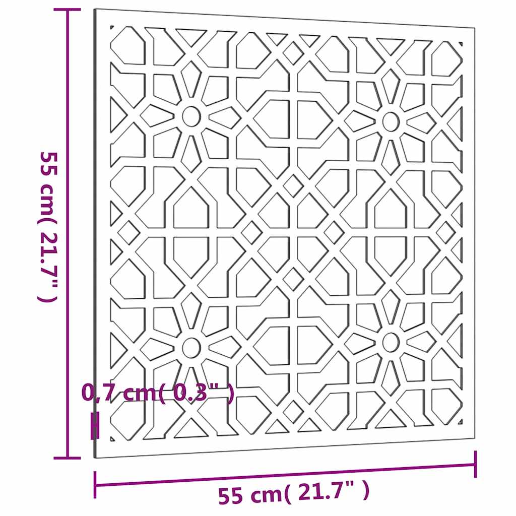 Decorazione Muro da Giardino 55x55 cm Moresco Acciaio Corten