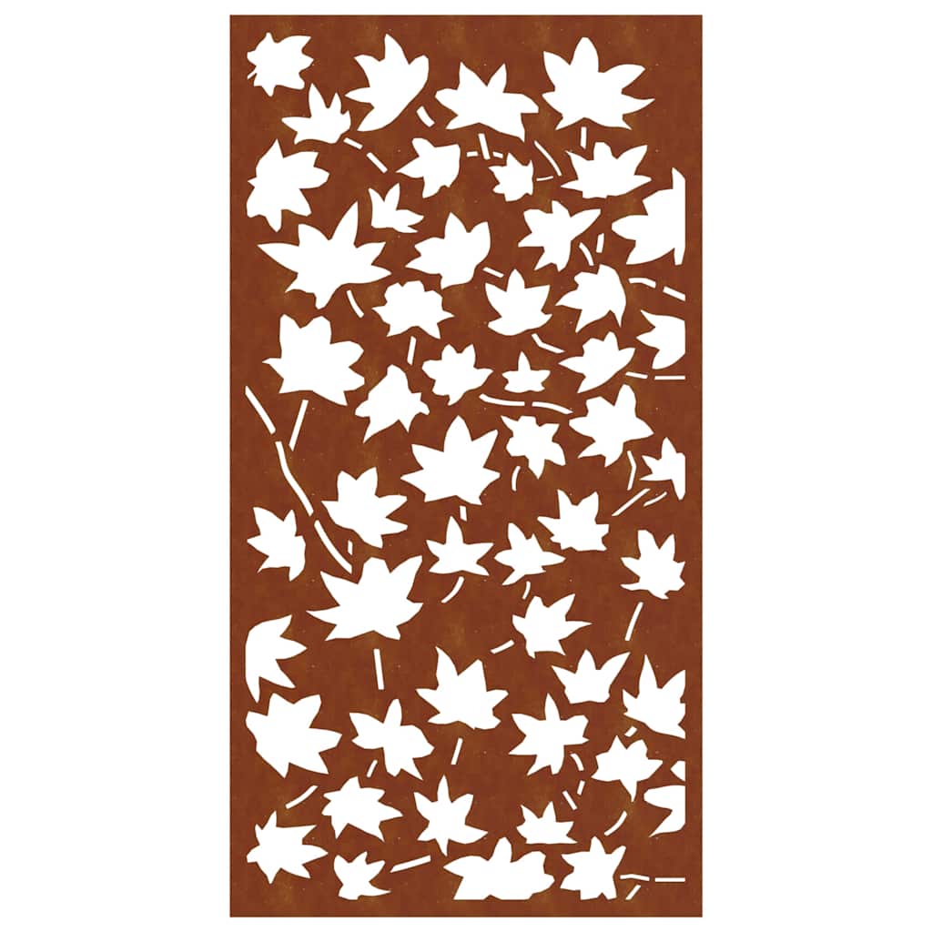 Decorazione Muro Giardino 105x55 cm Foglia Acero Acciaio Corten