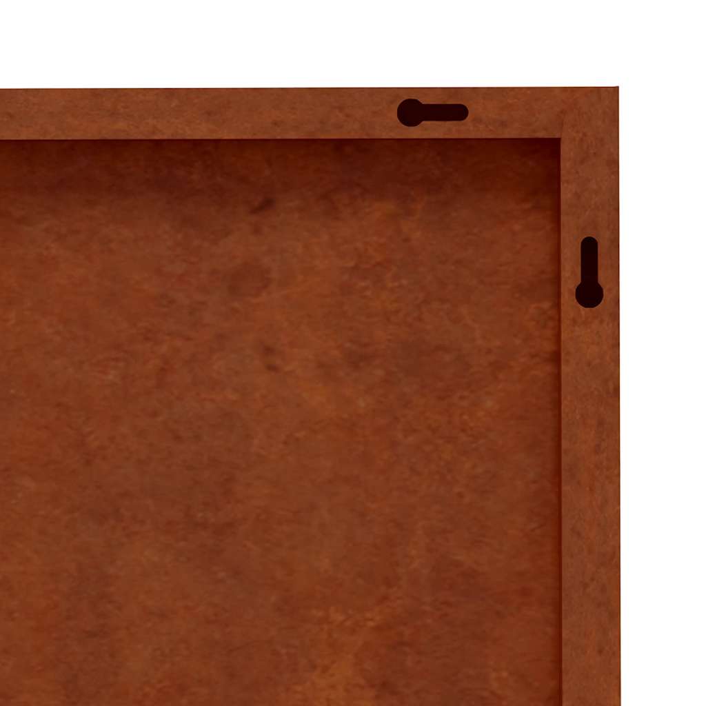 Decorazioni Muro da Giardino 2pz 105x55 cm Fiore Acciaio Corten