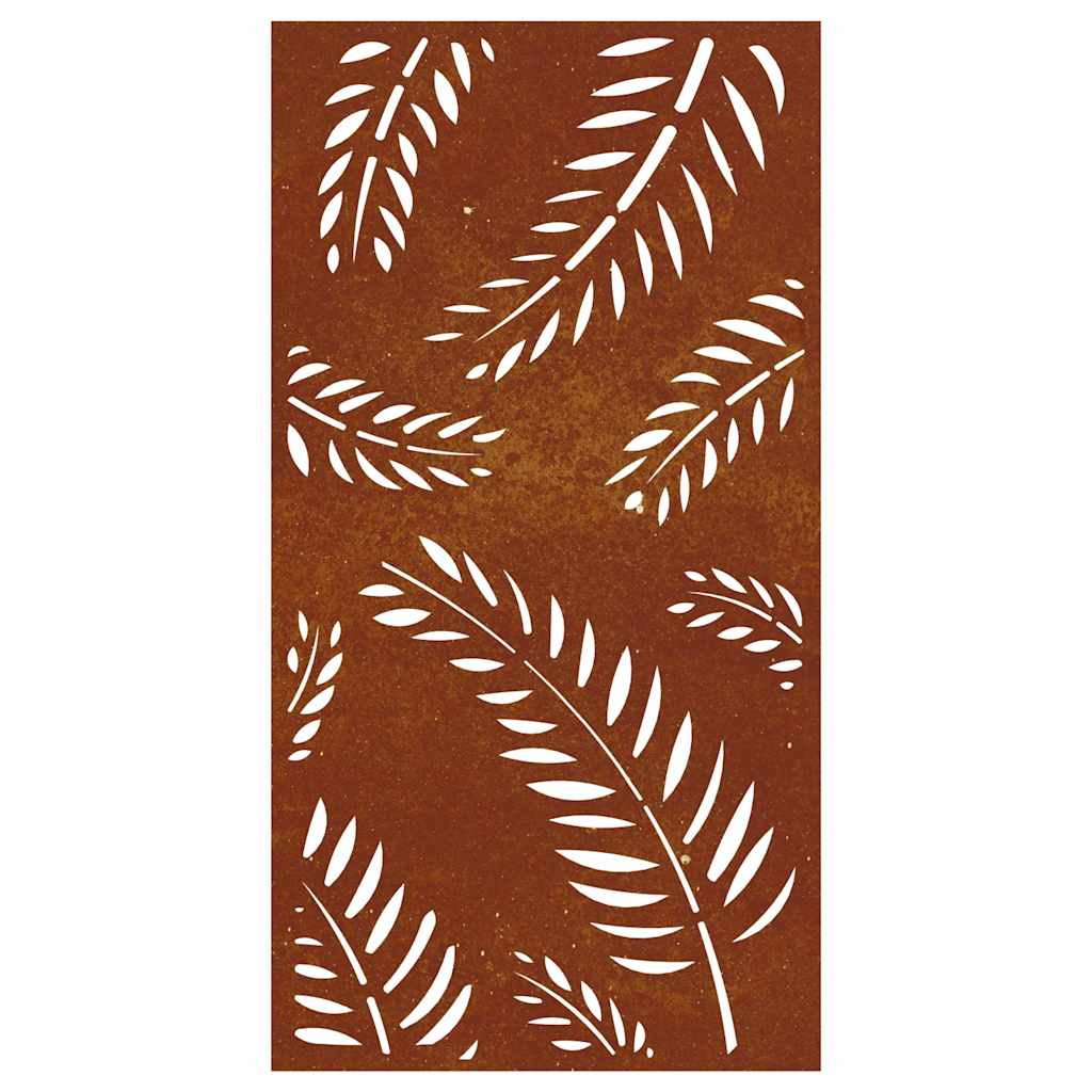 Decorazione Muro da Giardino 105x55 cm Foglia Acciaio Corten