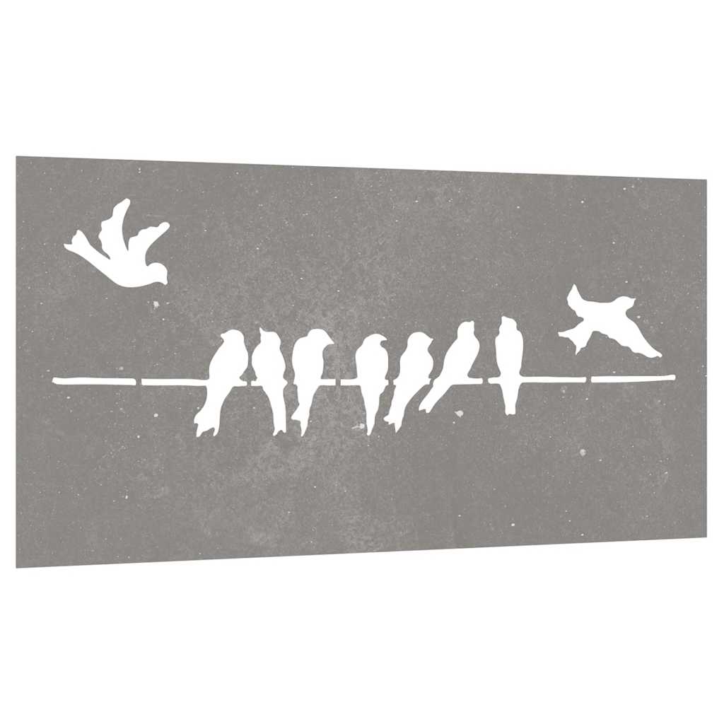 Decorazione Muro da Giardino 105x55 cm Uccello Acciaio Corten