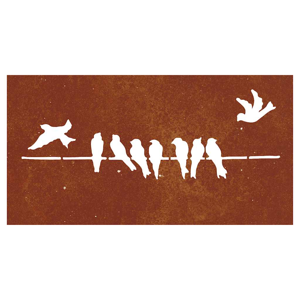 Decorazione Muro da Giardino 105x55 cm Uccello Acciaio Corten