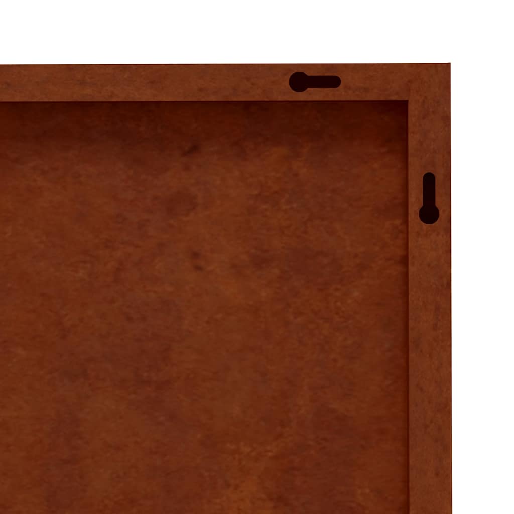 Decorazione Muro da Giardino 105x55 cm Foglia Acciaio Corten