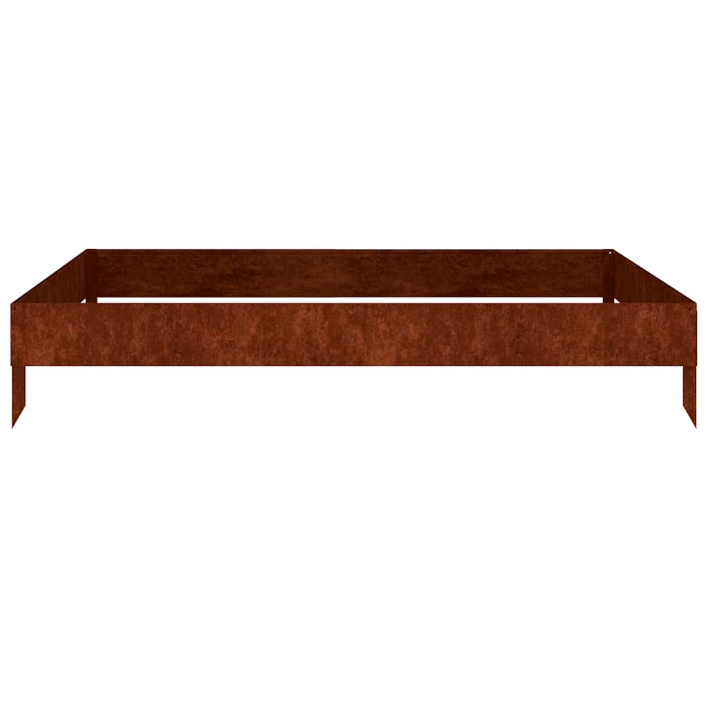 Fioriera Rialzata da Giardino 100x100x18,5 cm in Acciaio Corten