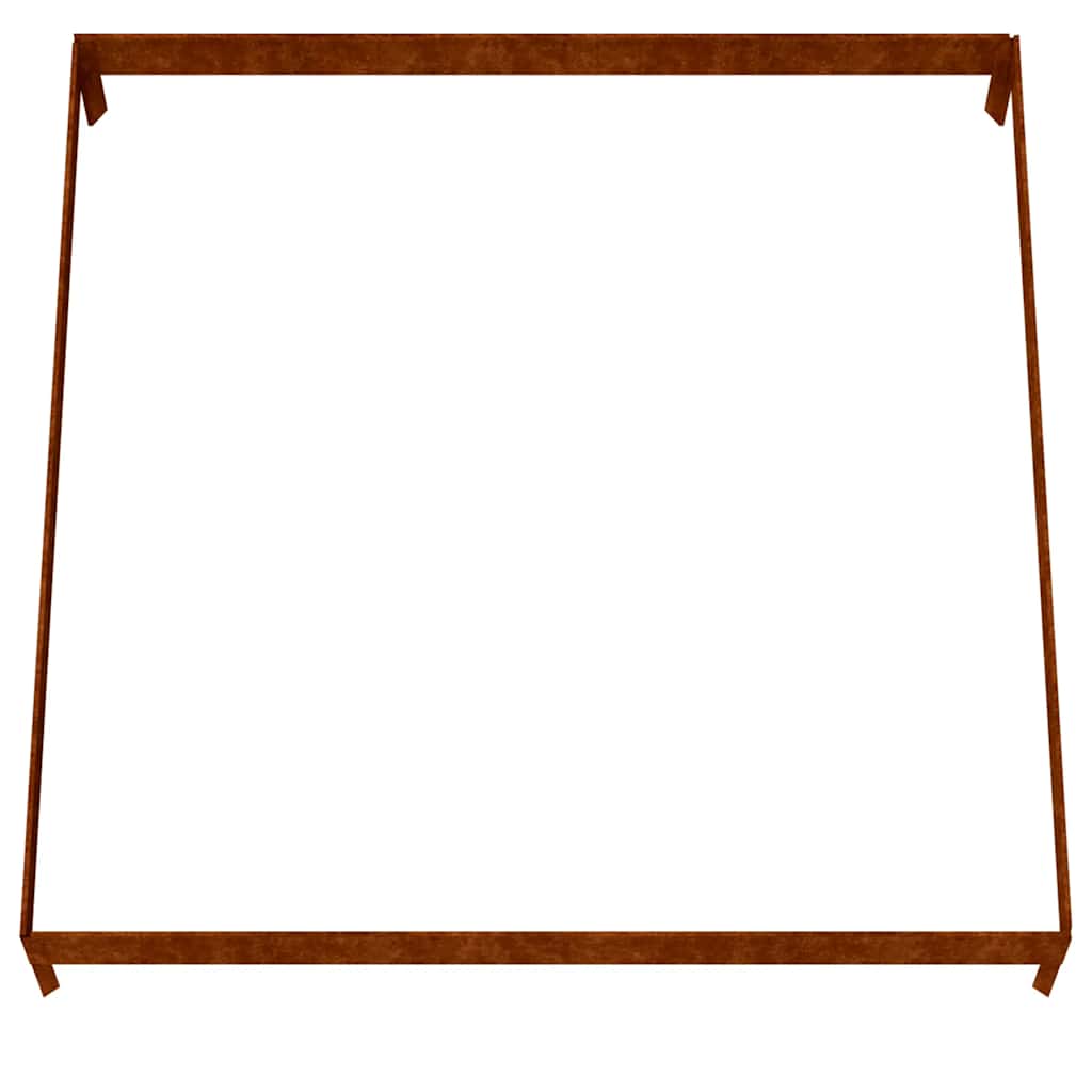 Fioriera Rialzata da Giardino 100x100x18,5 cm in Acciaio Corten