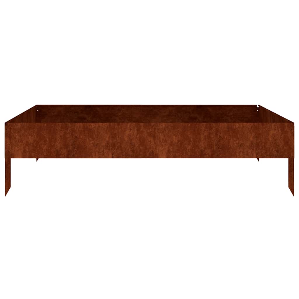 Fioriera Rialzata da Giardino 100x100x26 cm in Acciaio Corten