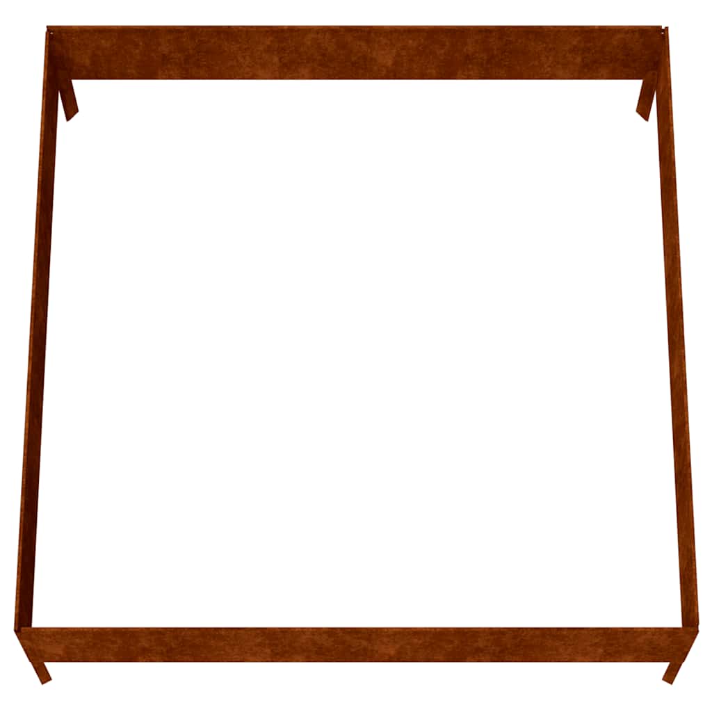 Fioriera Rialzata da Giardino 100x100x33,5 cm in Acciaio Corten