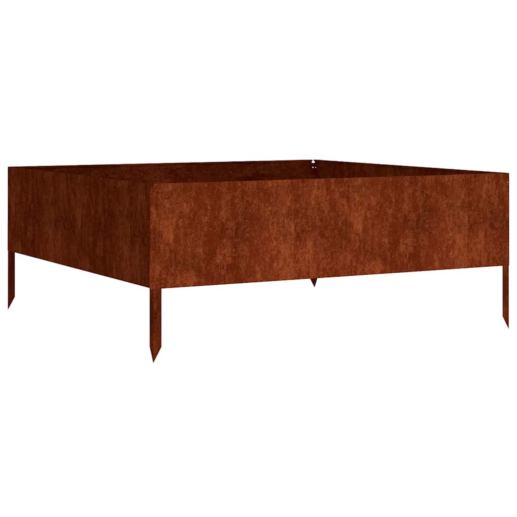 Fioriera Rialzata da Giardino 100x100x41 cm in Acciaio Corten
