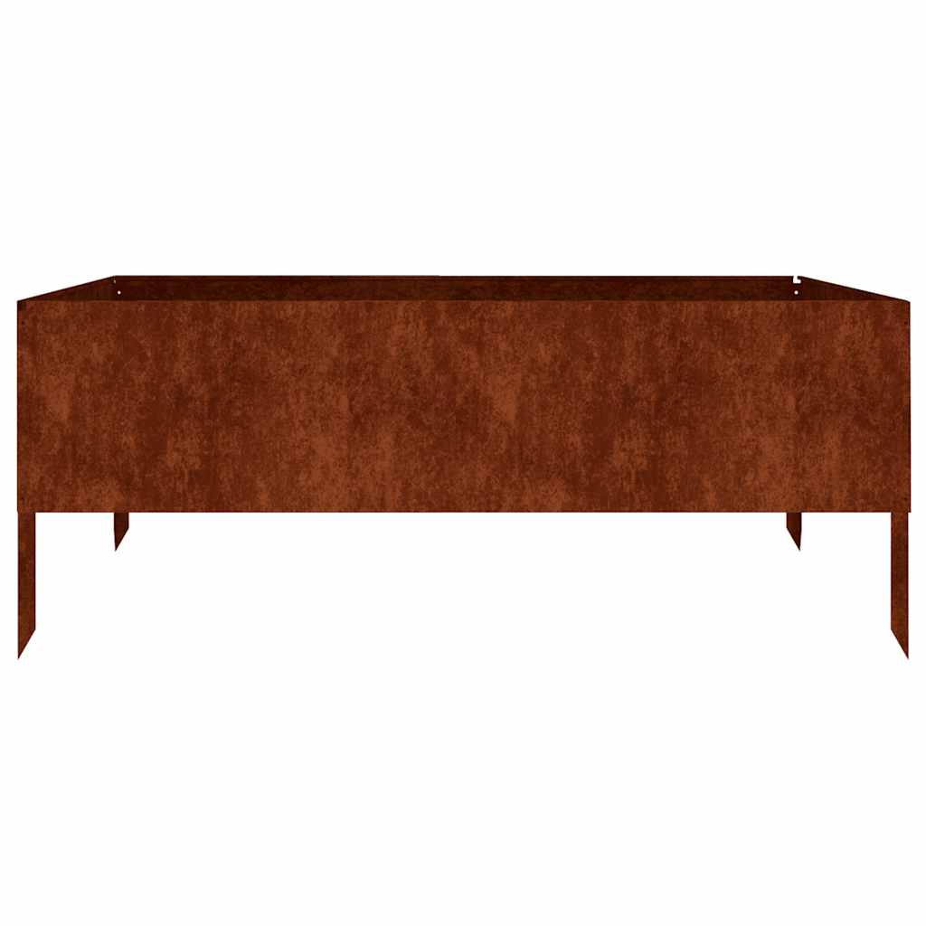 Fioriera Rialzata da Giardino 100x100x41 cm in Acciaio Corten