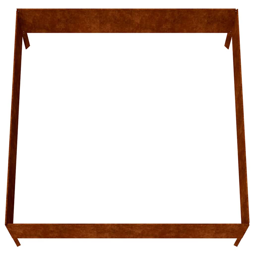 Fioriera Rialzata da Giardino 100x100x41 cm in Acciaio Corten