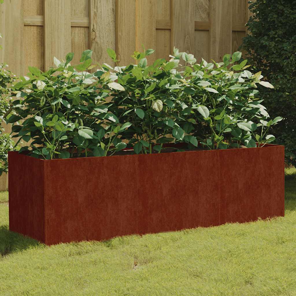 Fioriera Rialzata da Giardino 120x40x40 cm in Acciaio Corten