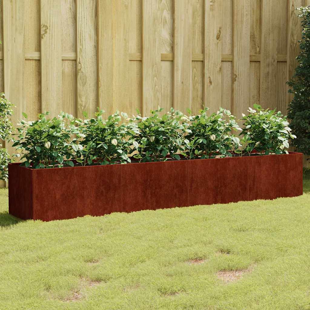 Fioriera Rialzata da Giardino 200x40x40 cm in Acciaio Corten