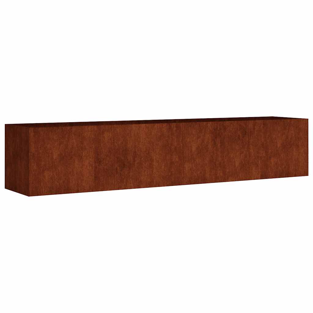 Fioriera Rialzata da Giardino 200x40x40 cm in Acciaio Corten