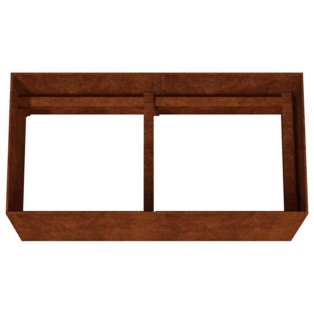 Fioriera Rialzata da Giardino 200x40x40 cm in Acciaio Corten