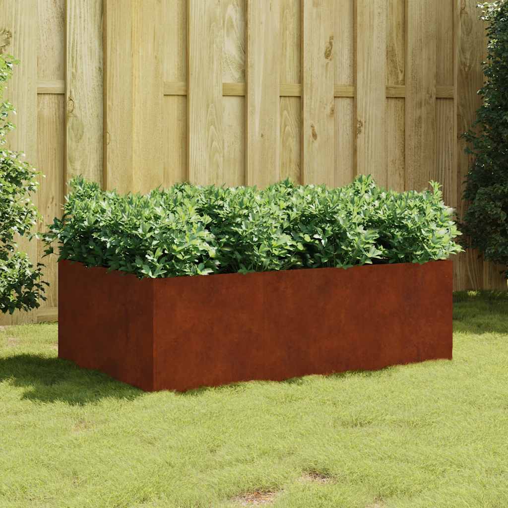 Fioriera Rialzata da Giardino 120x80x40 cm in Acciaio Corten