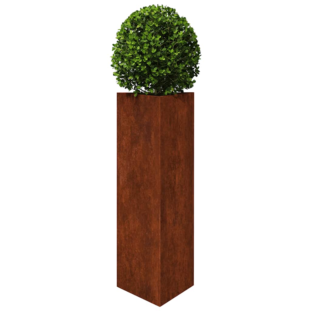 Fioriera da Giardino 30x26x75 cm in Acciaio Corten