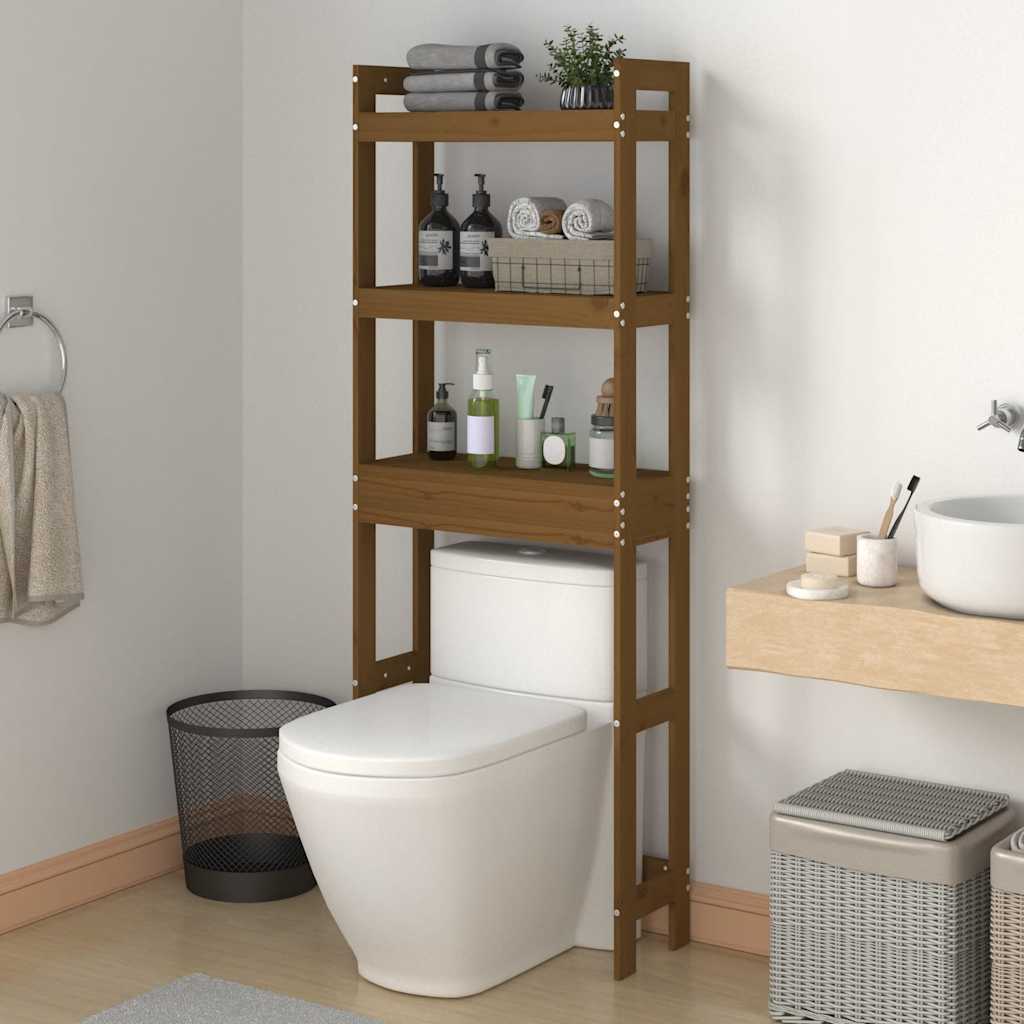 Rastrelliera da Bagno Ambra 63x26x171 cm Legno Massello Pino