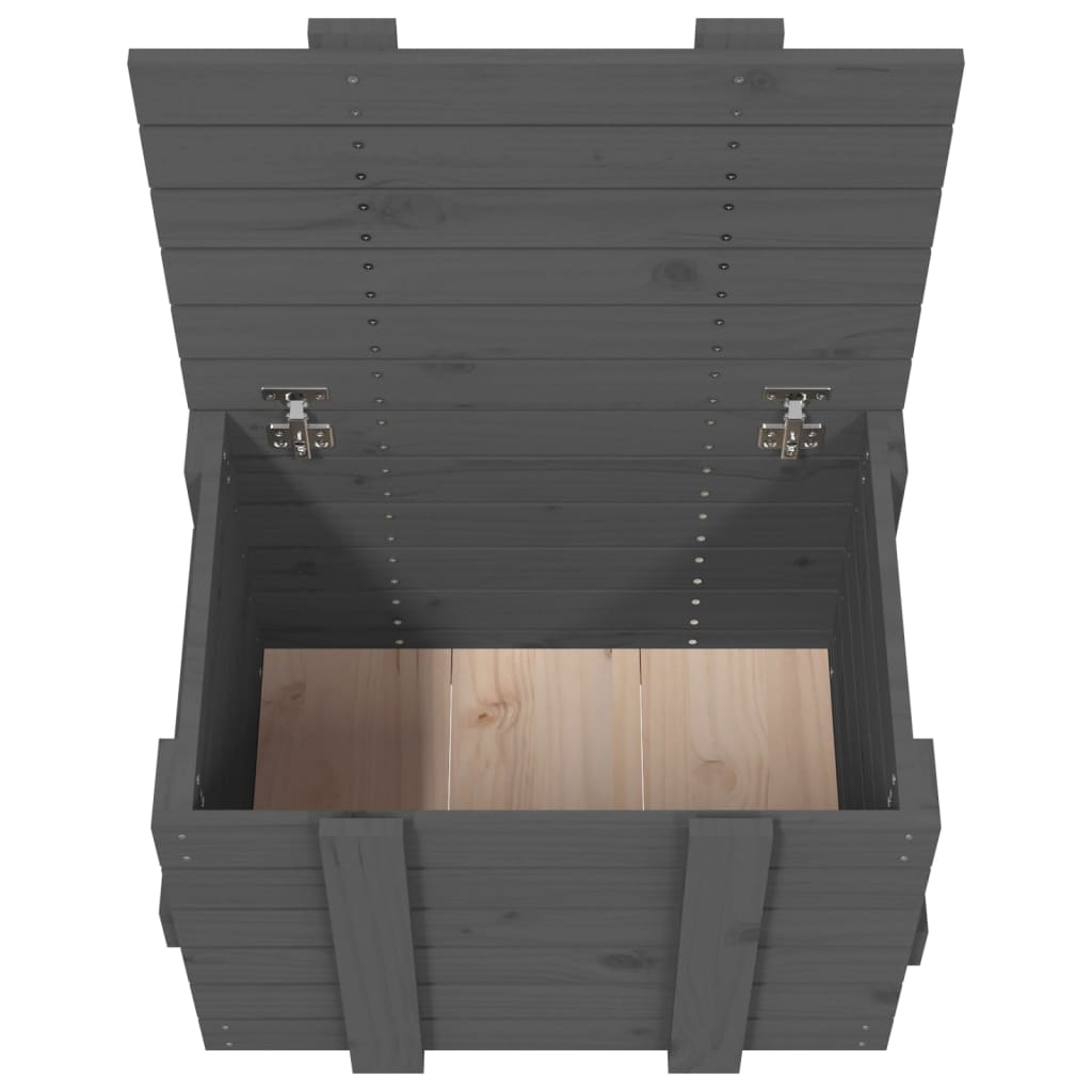 Contenitore Portaoggetti Grigio 58x40,5x42 cm Massello di Pino