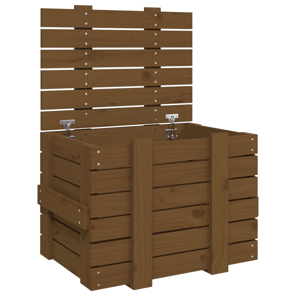 Contenitore Portaoggetti Ambra 58x40,5x42cm Legno Massello Pino