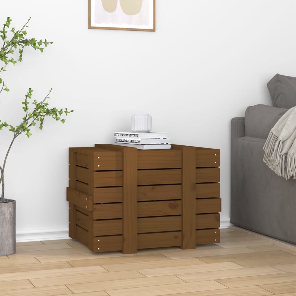 Contenitore Portaoggetti Ambra 58x40,5x42cm Legno Massello Pino