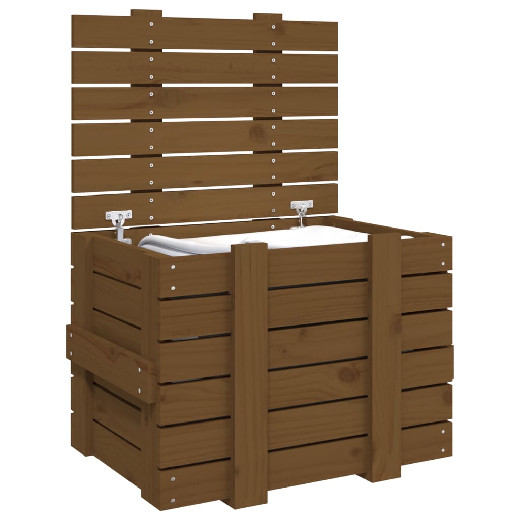 Contenitore Portaoggetti Ambra 58x40,5x42cm Legno Massello Pino