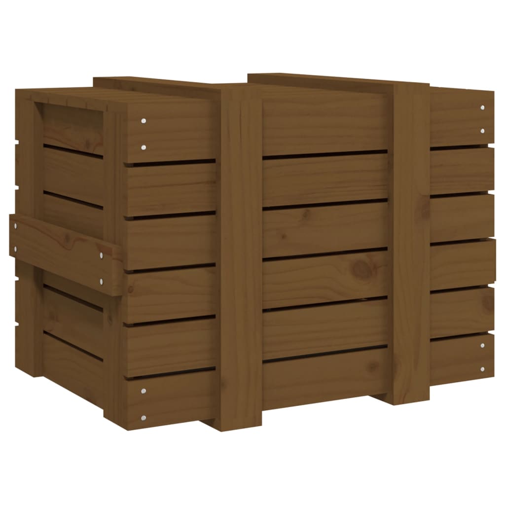 Contenitore Portaoggetti Ambra 58x40,5x42cm Legno Massello Pino