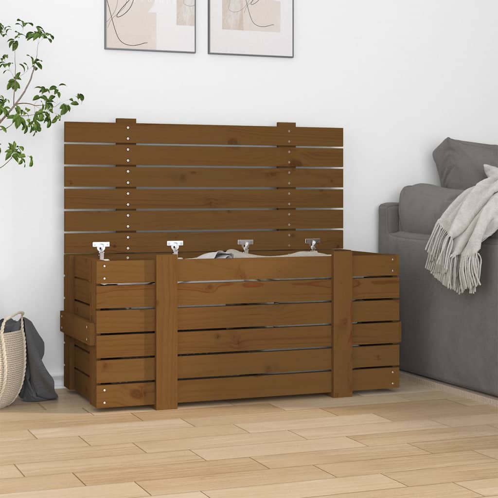 Contenitore Portaoggetti ambra 91x40,5x42cm Legno Massello Pino