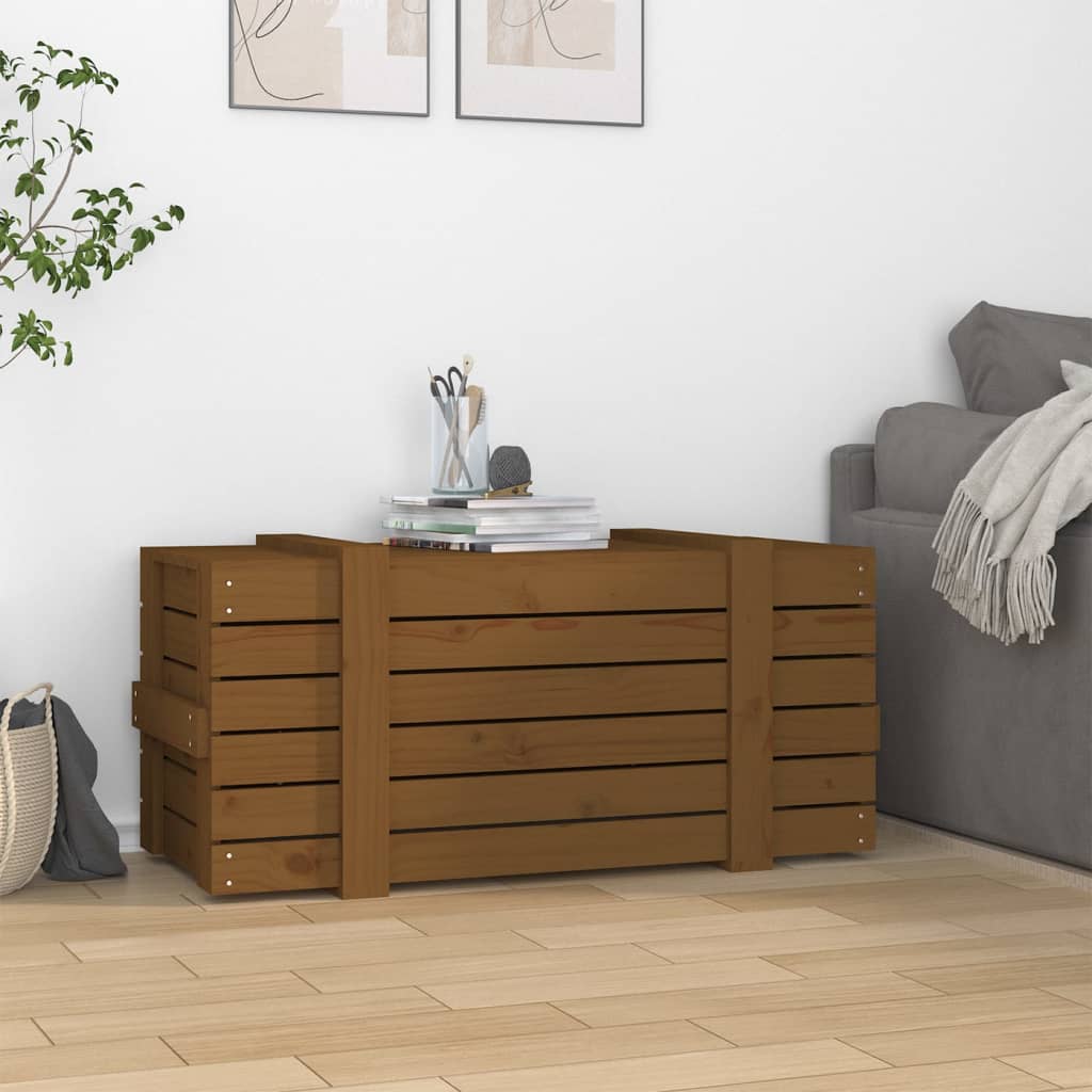 Contenitore Portaoggetti ambra 91x40,5x42cm Legno Massello Pino